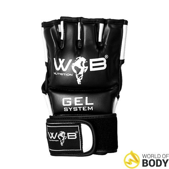 MMA Boxhandschuhe Leder mit Gel MMA Glove Schwarz